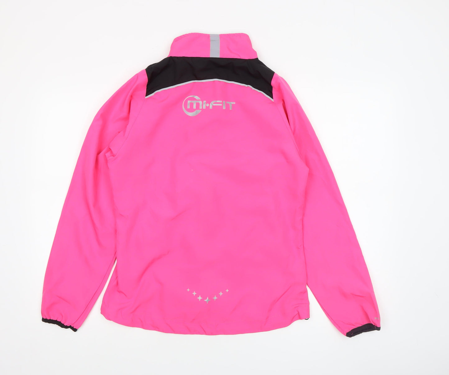 Mi-Fit Women's Pink Reflective Lightweight Windbreaker Jacket Size 8
