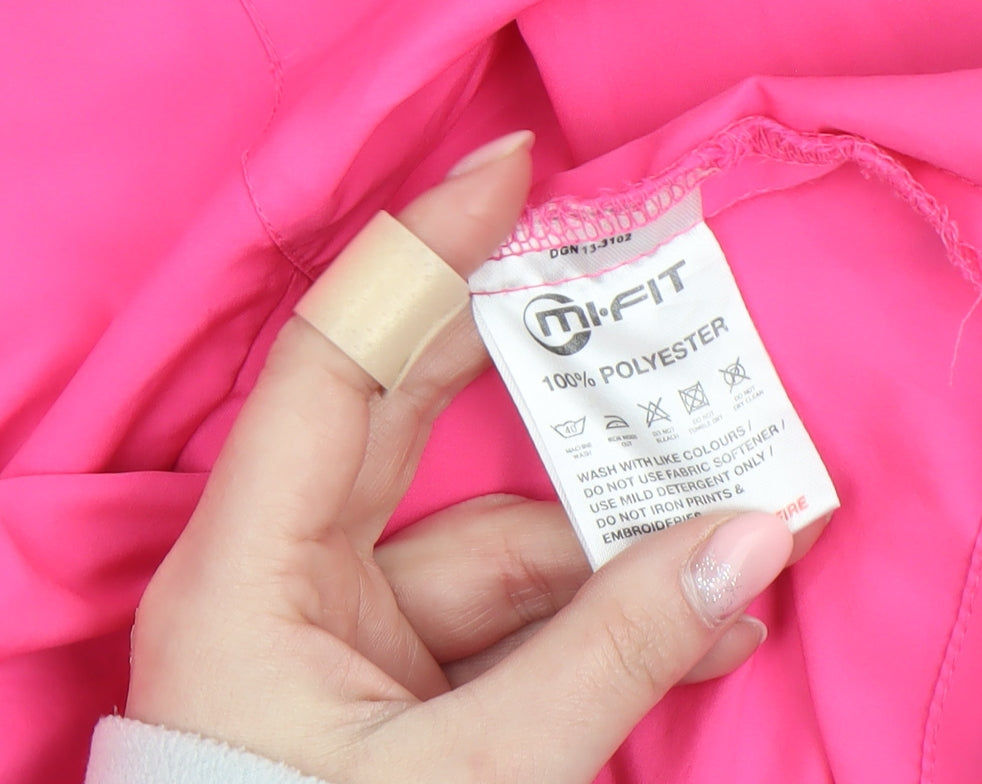 Mi-Fit Women's Pink Reflective Lightweight Windbreaker Jacket Size 8