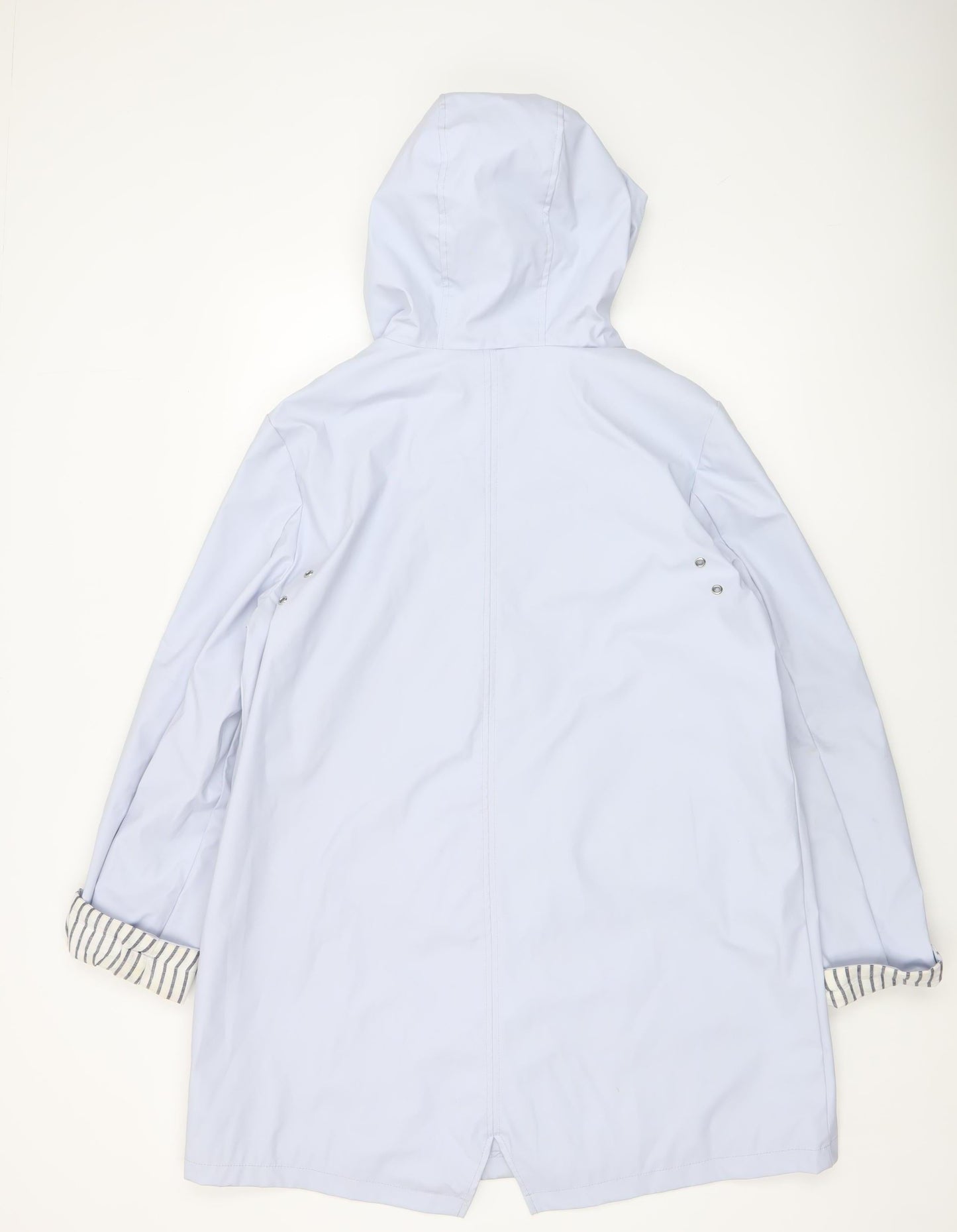 F&F Women Blue Waterproof Hooded Rain Coat Size 16 Mid-Length