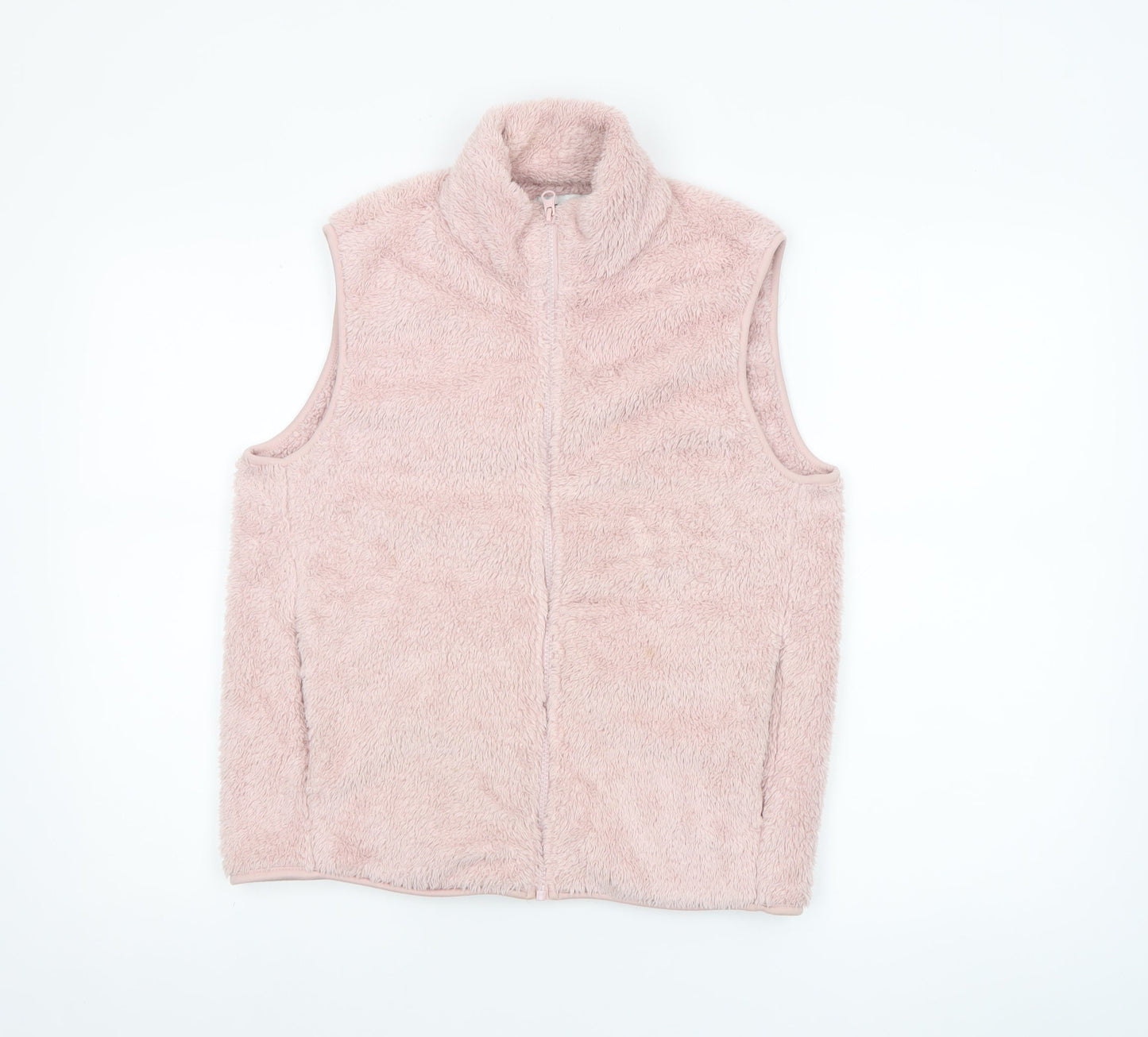 Yeation Womens Pink Fleece Zip Waistcoat Bodywarmer Size 14
