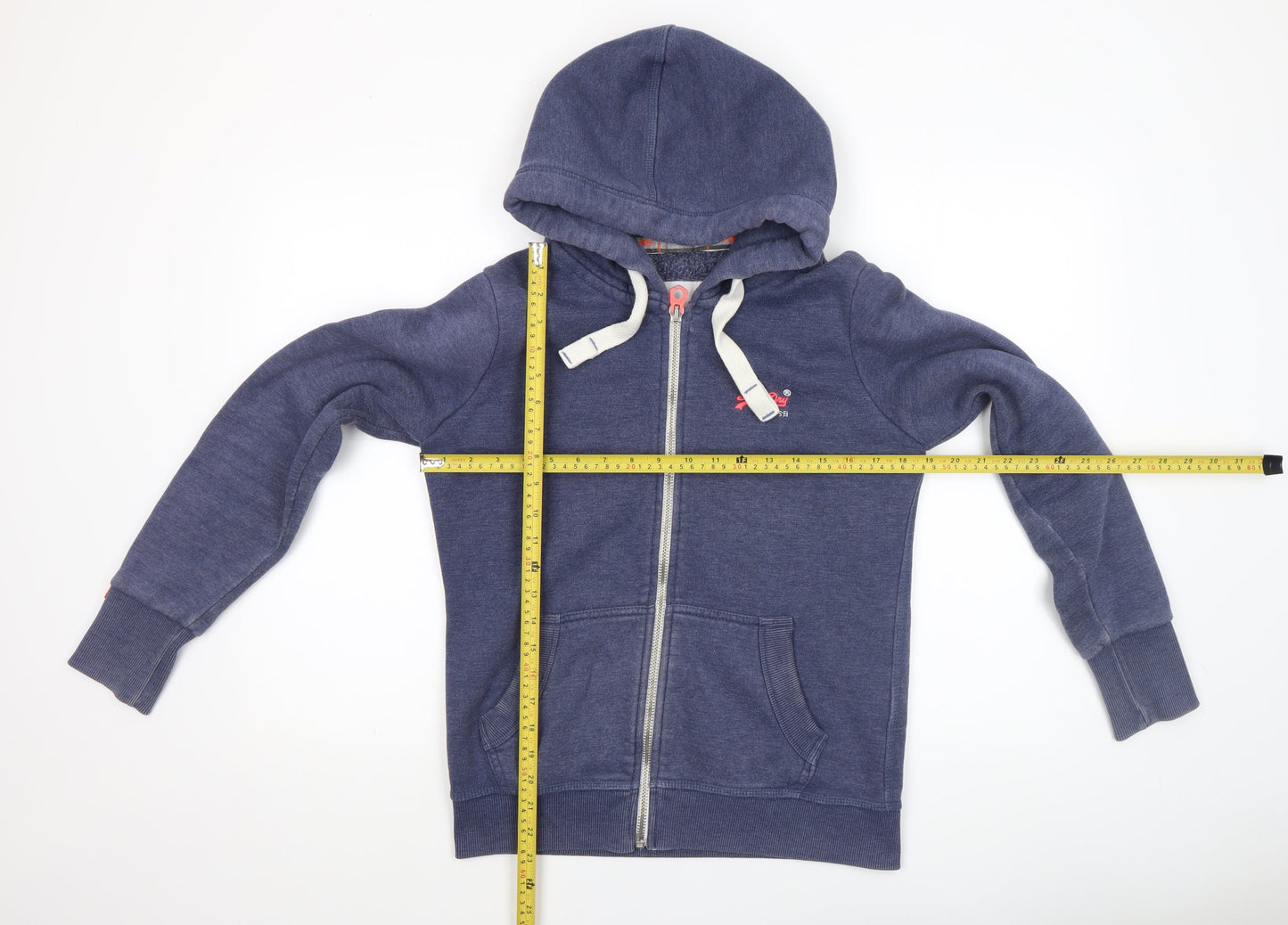 Superdry Orange Label Women's Blue Full Zip Hoodie Size M