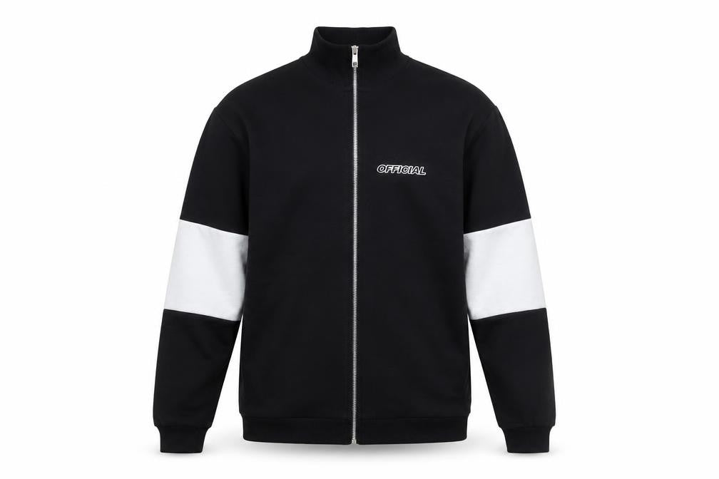 boohooMAN Men's Black M Full Zip Basic Jacket with Logo