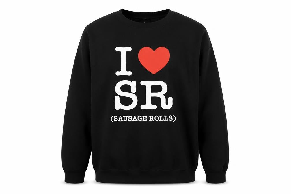 LB Men's Black I Love SR Sausage Rolls Sweatshirt XL Pullover