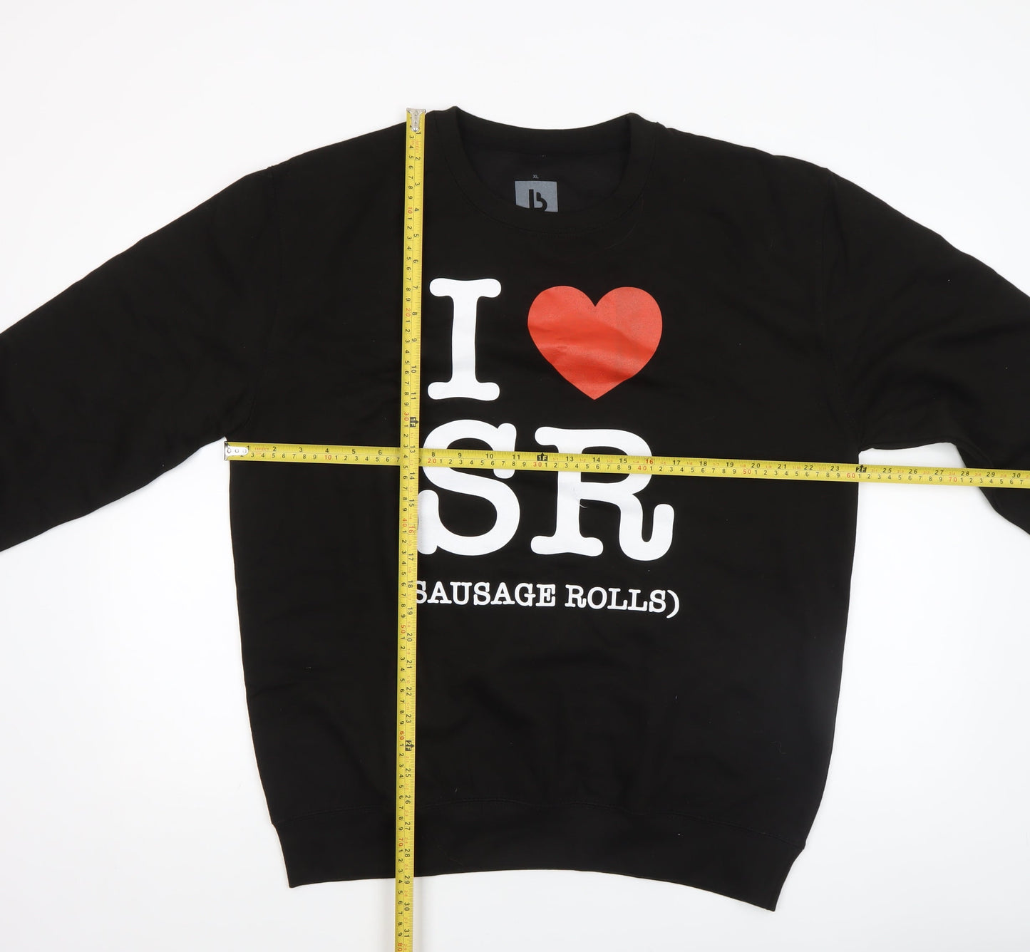 LB Men's Black I Love SR Sausage Rolls Sweatshirt XL Pullover