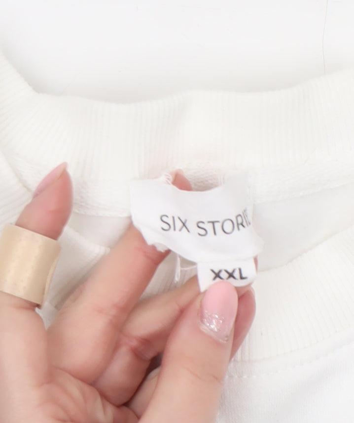 Six Stories Unisex White Bride Pullover Sweatshirt 2XL