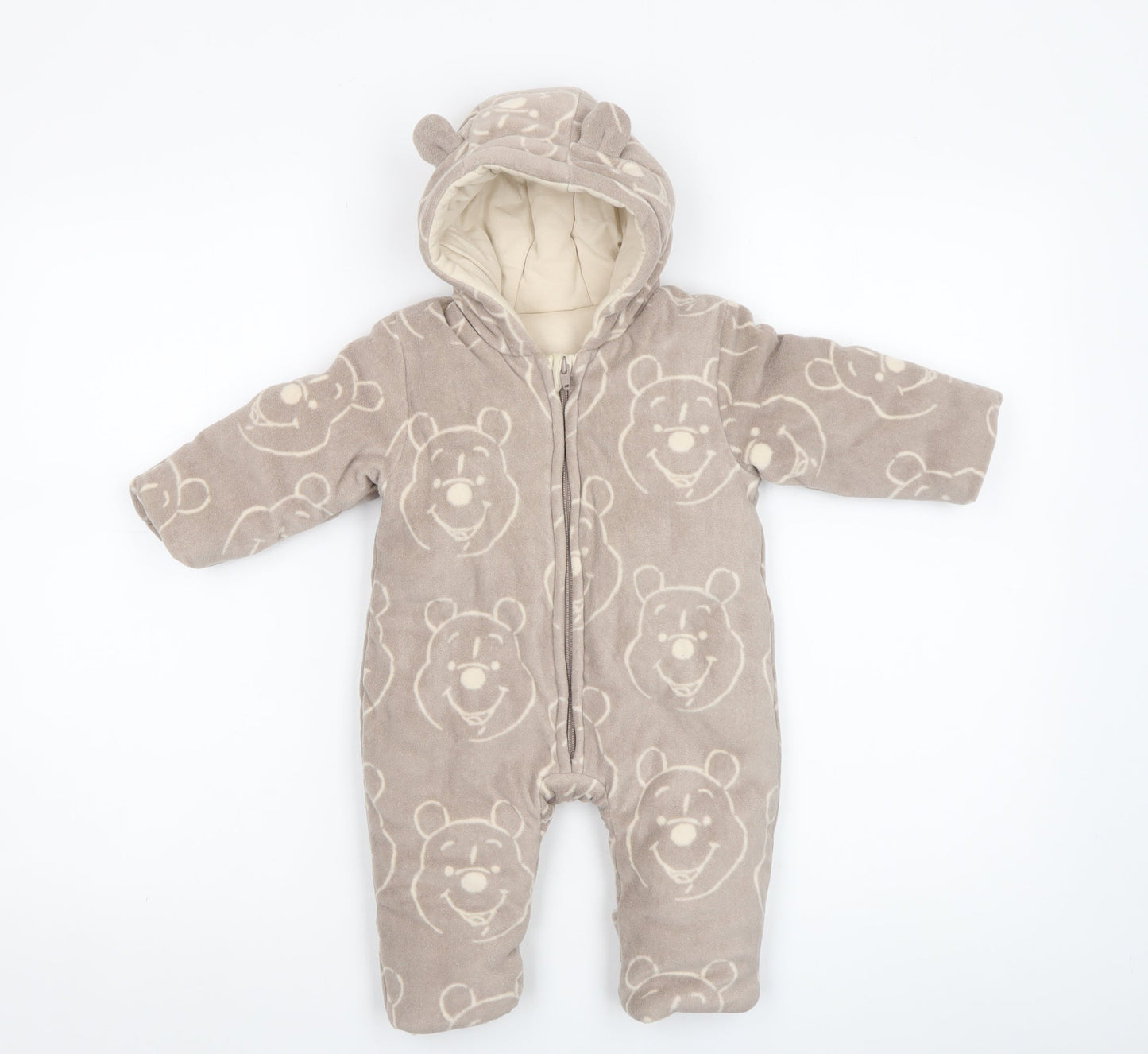 Disney Baby George Beige Winnie the Pooh Hooded Snowsuit 3-6 Months