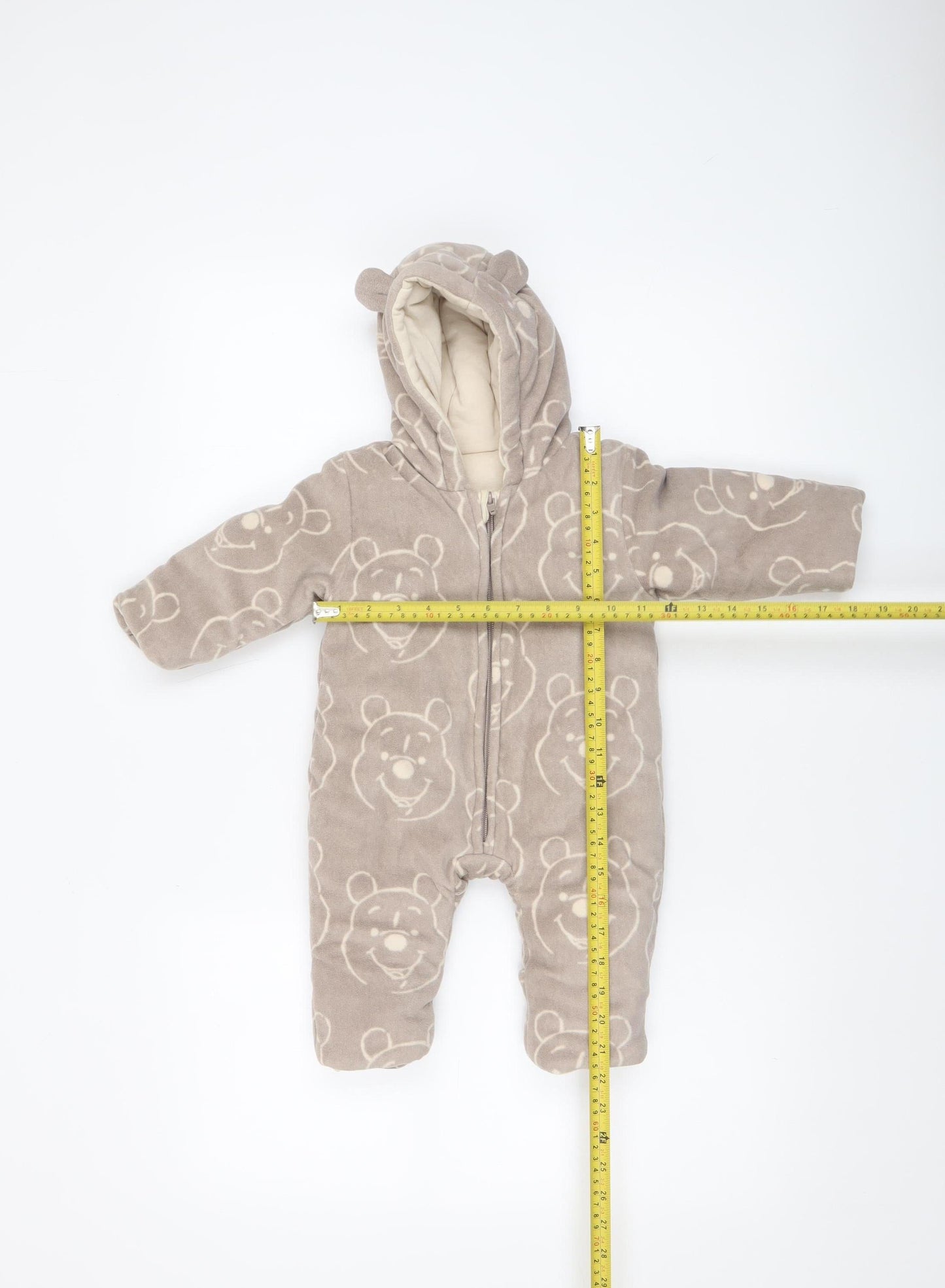 Disney Baby George Beige Winnie the Pooh Hooded Snowsuit 3-6 Months