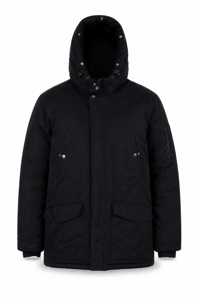2nd Chapter Men's Black M Hooded Parka Jacket Lined Winter Coat