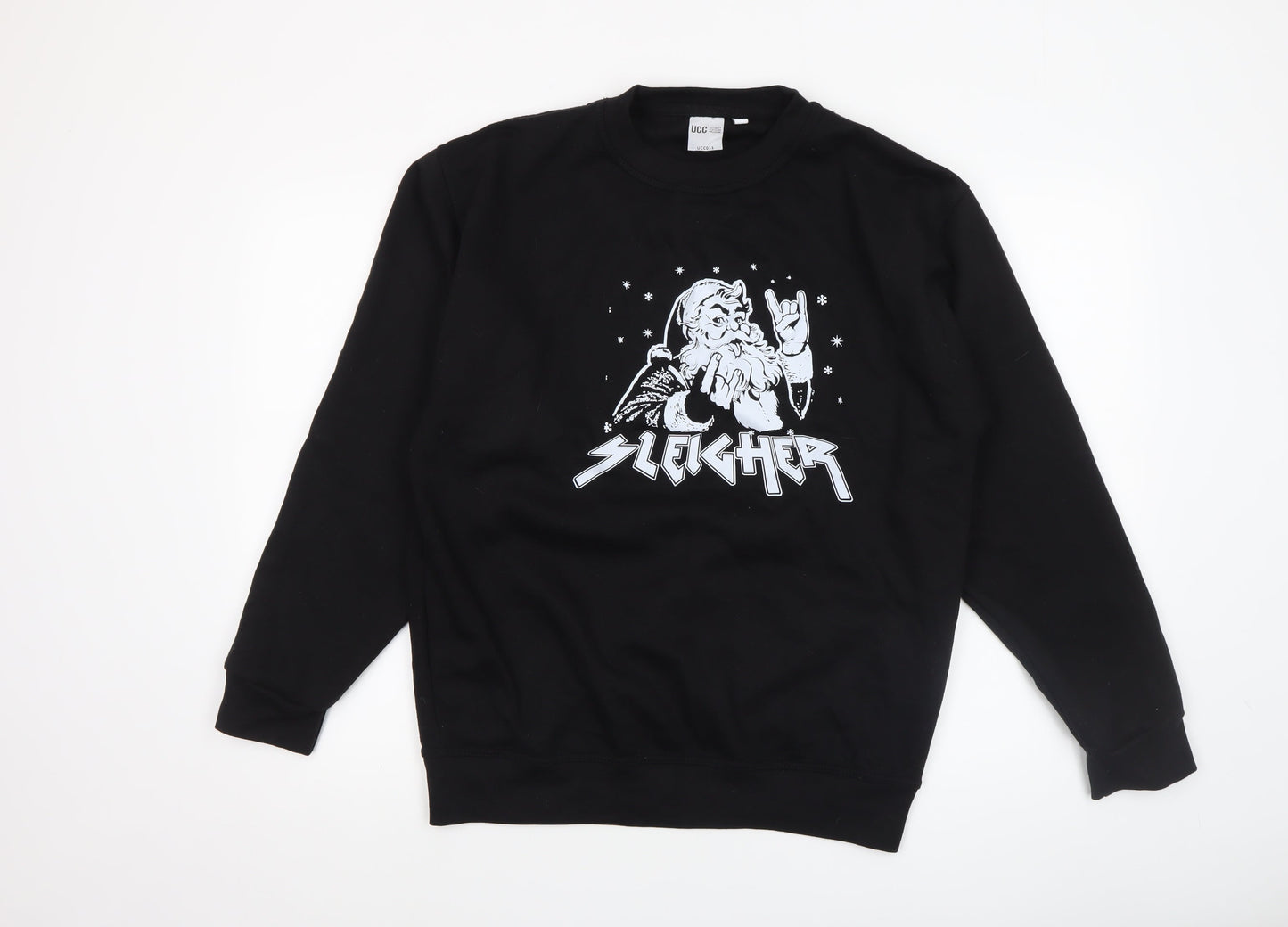 UCC Men's Black Christmas Rock Graphic Sweatshirt Size M