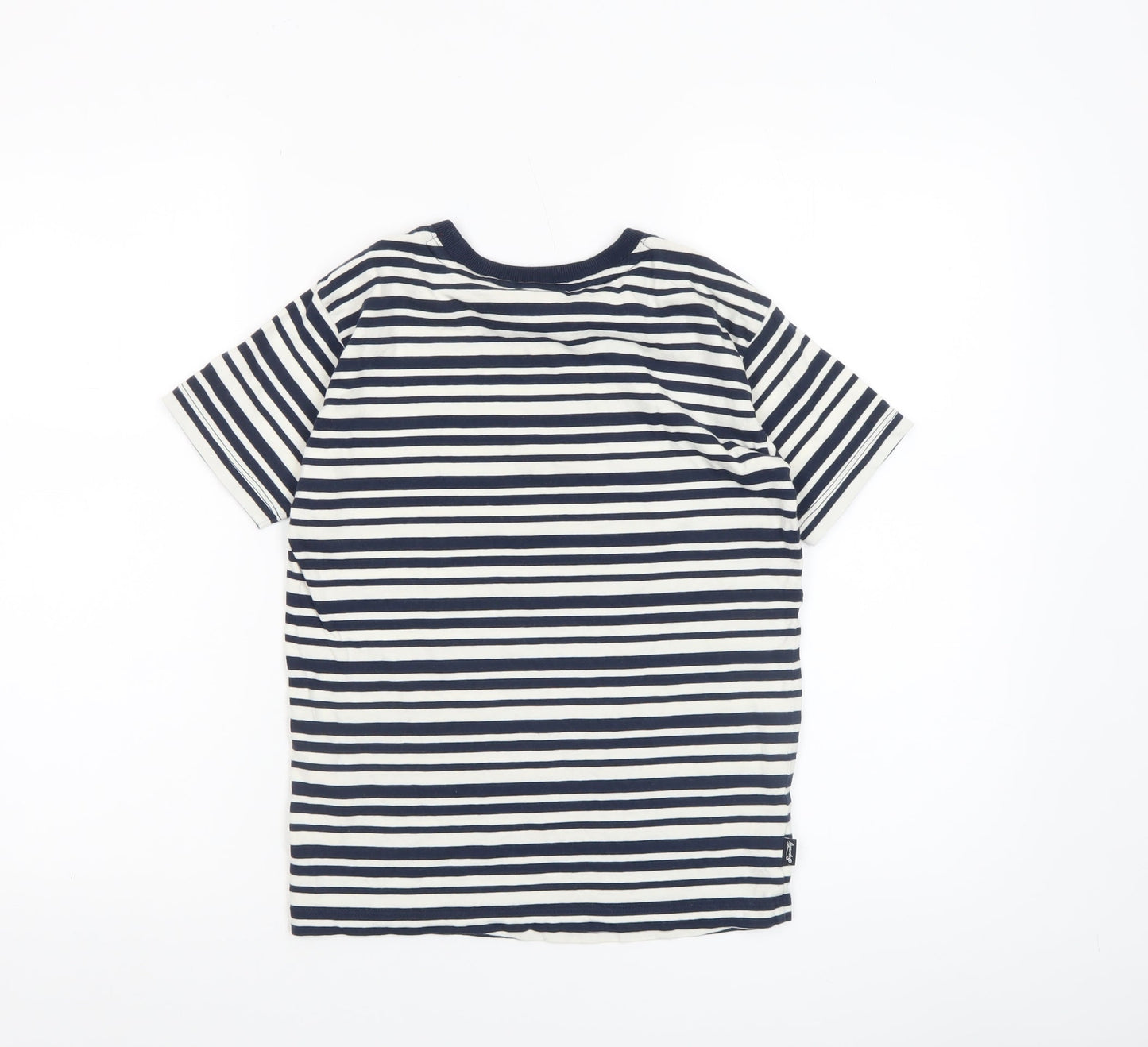 Superdry Womens Blue Striped Cotton T-Shirt Size 6