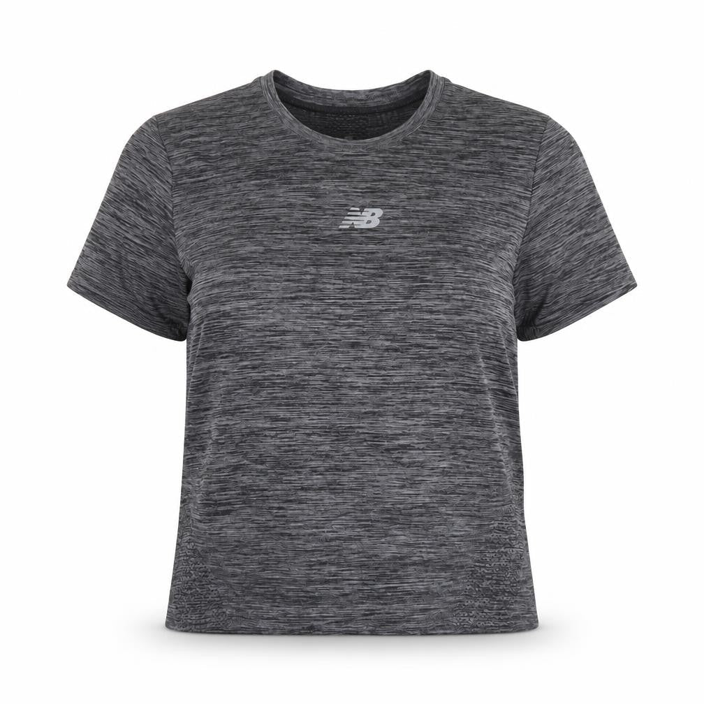 New Balance Women's Grey Short Sleeve Activewear T-Shirt - Size S