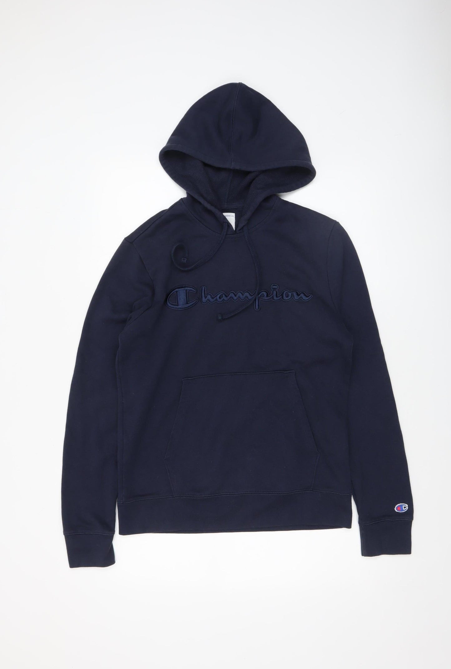 Champion Men's Blue Pullover Hoodie Size S Embroidered Logo Sweatshirt