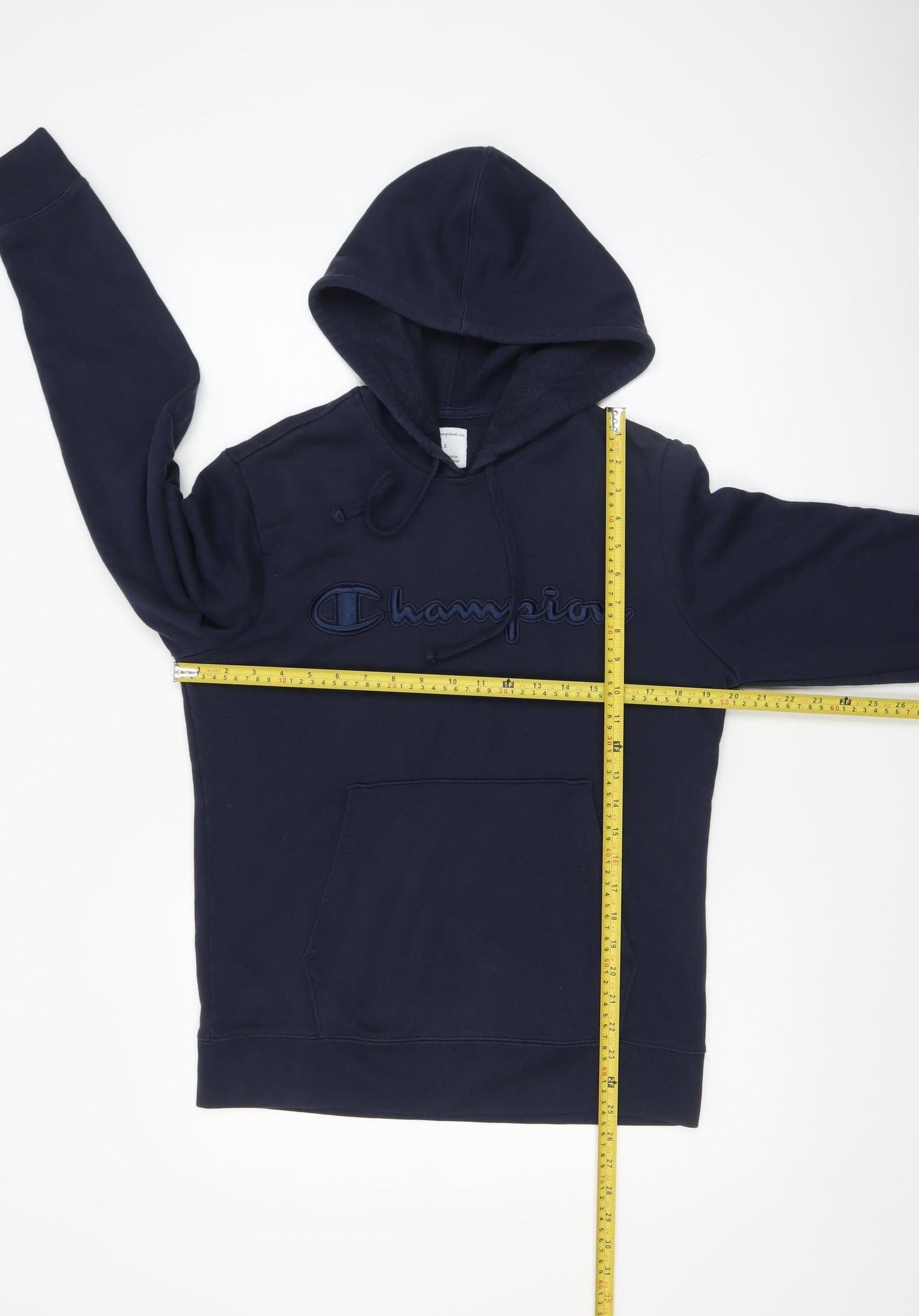 Champion Men's Blue Pullover Hoodie Size S Embroidered Logo Sweatshirt