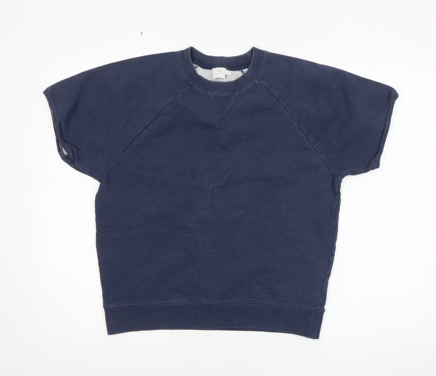 Sunspel Women’s Blue Short Sleeve Crew Neck Jersey Top Size 12