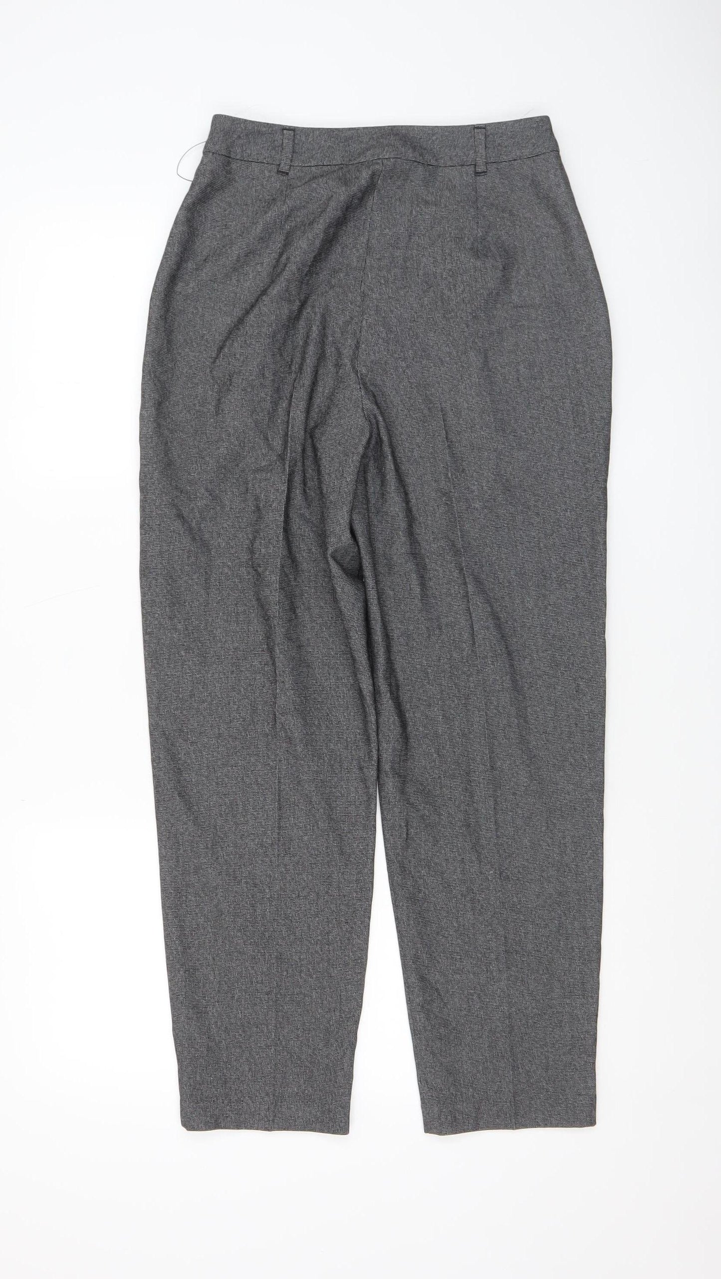 George Women’s Grey Pleated High Rise Tapered Trousers Size 8