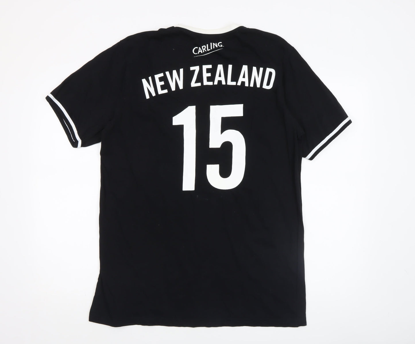 Carling Mens Black Rugby Sports Graphic Cotton T-Shirt Size L