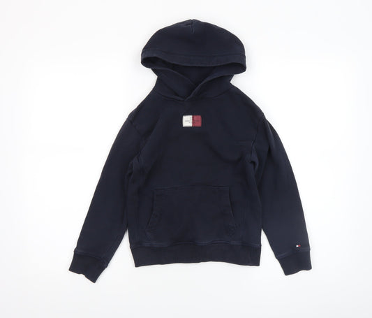 Tommy Hilfiger Boys Navy Hoodie 122cm 100% Cotton Pullover Logo Design