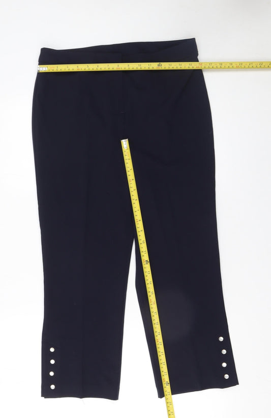 Kaleidoscope Women’s Black Cropped Stretch Trousers UK 12