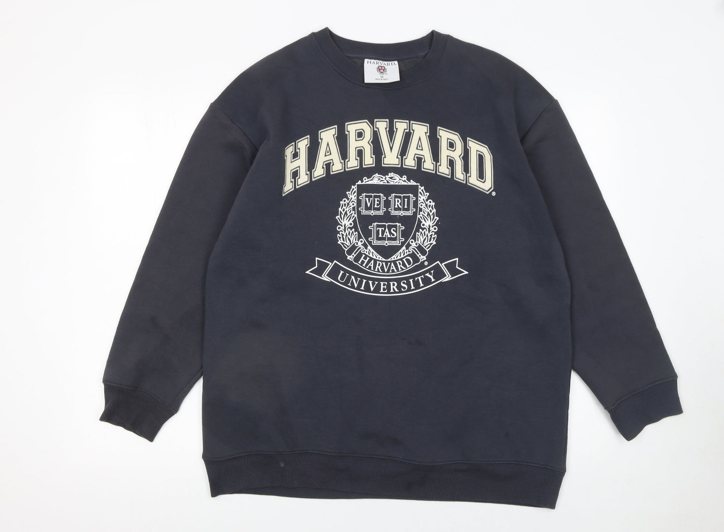 Harvard University Black Cotton Blend Women's Medium Sweatshirt