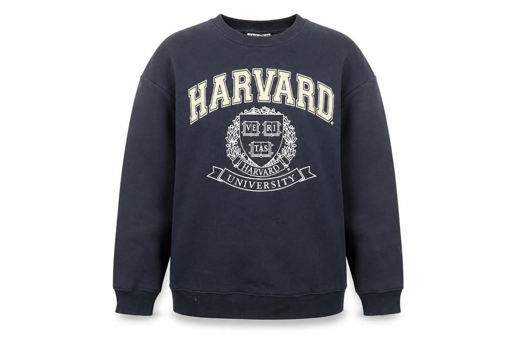 Harvard University Black Cotton Blend Women's Medium Sweatshirt