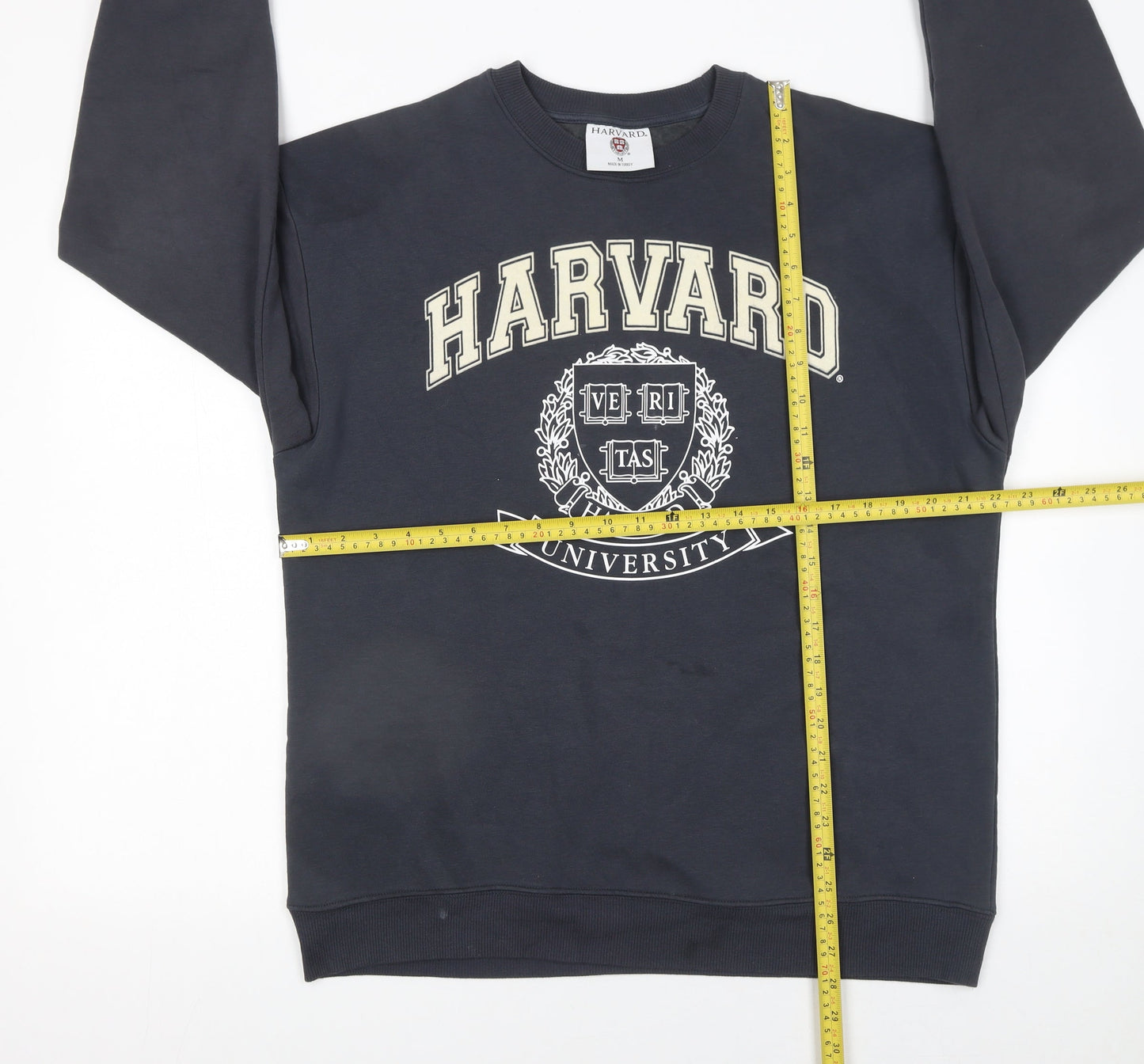 Harvard University Black Cotton Blend Women's Medium Sweatshirt