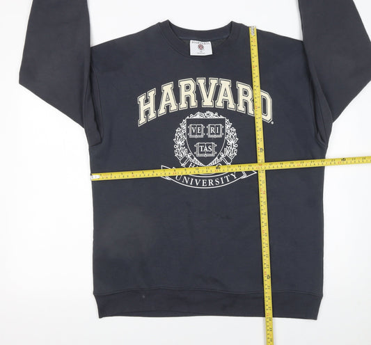 Harvard University Black Cotton Blend Women's Medium Sweatshirt
