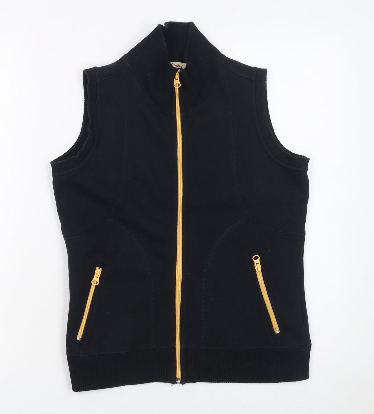 Wills Sport Women's Black Full Zip Vest Hoodie 88cm S Cotton Blend