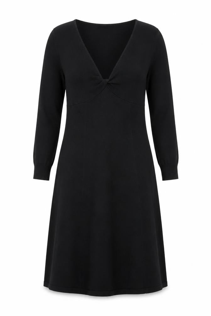 Jackpot Women's Black Knit A-Line Midi Dress M