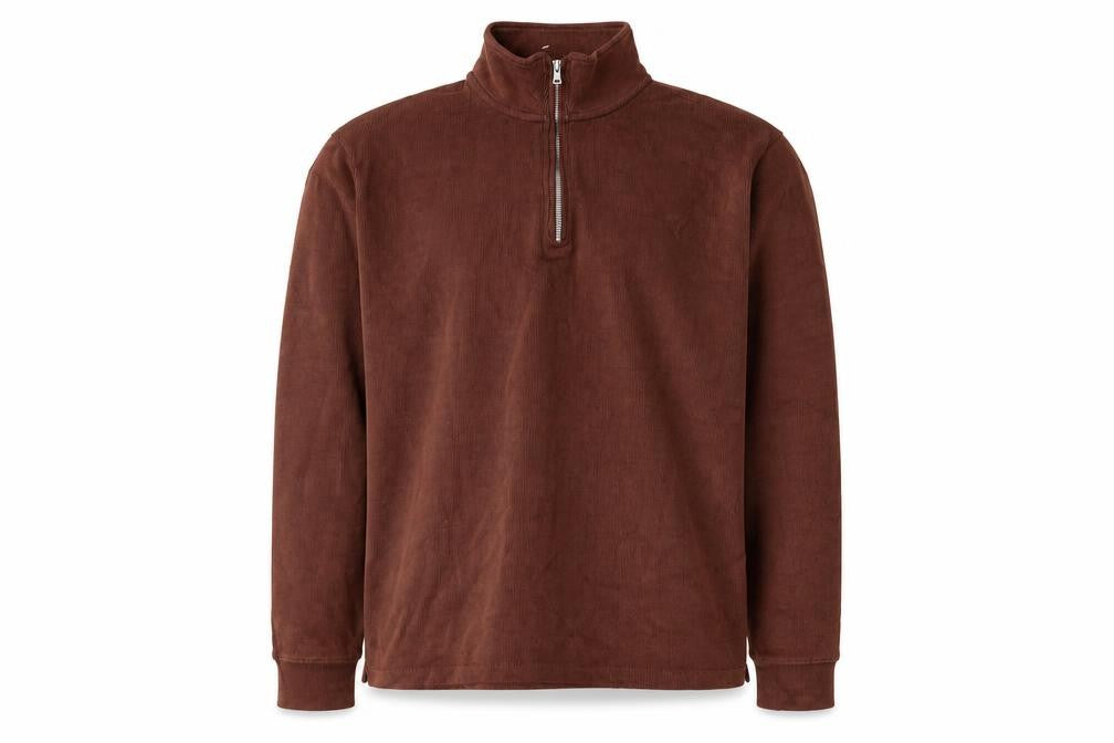 Marks and Spencer Men's Brown 1/2 Zip Pullover Sweatshirt Size M