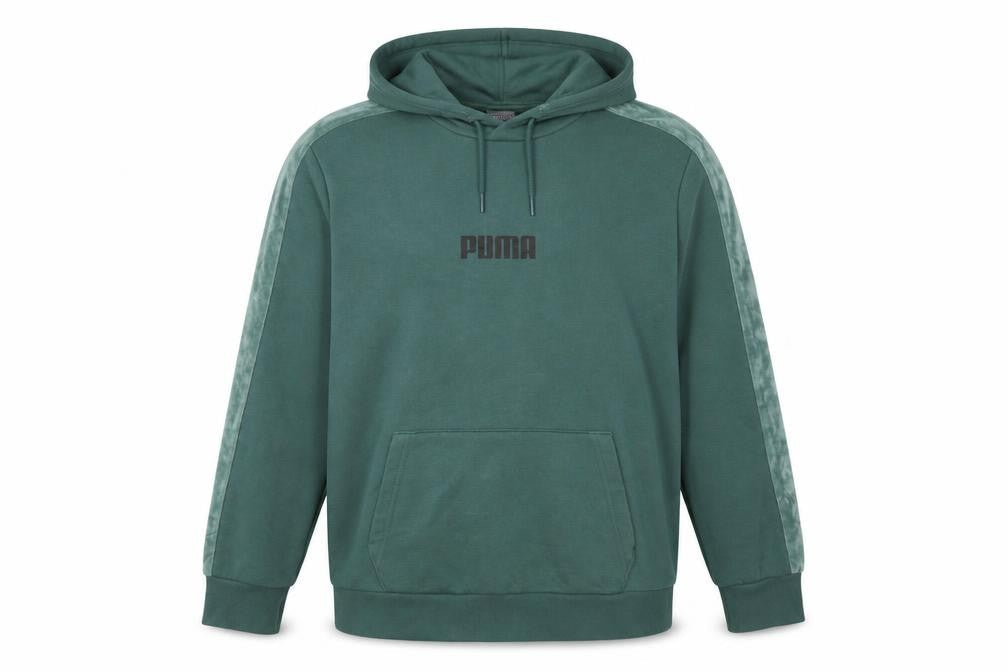 Puma Men's Green Pullover Hoodie Medium Sports Logo Sweatshirt