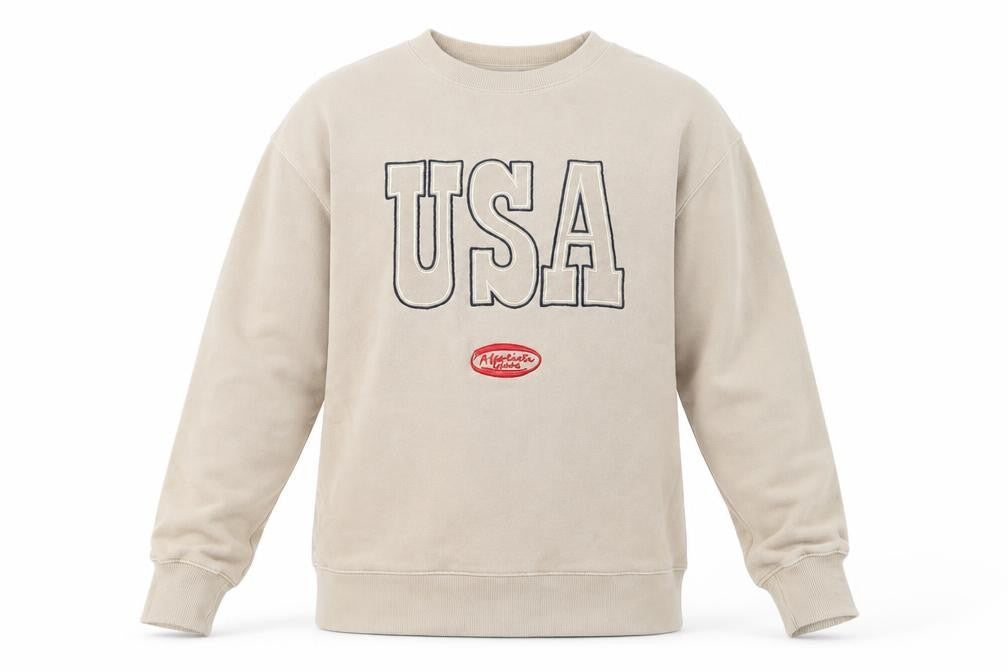 ZARA Girls Beige USA Graphic Pullover Sweatshirt 13-14 Years