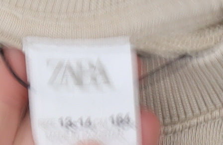 ZARA Girls Beige USA Graphic Pullover Sweatshirt 13-14 Years
