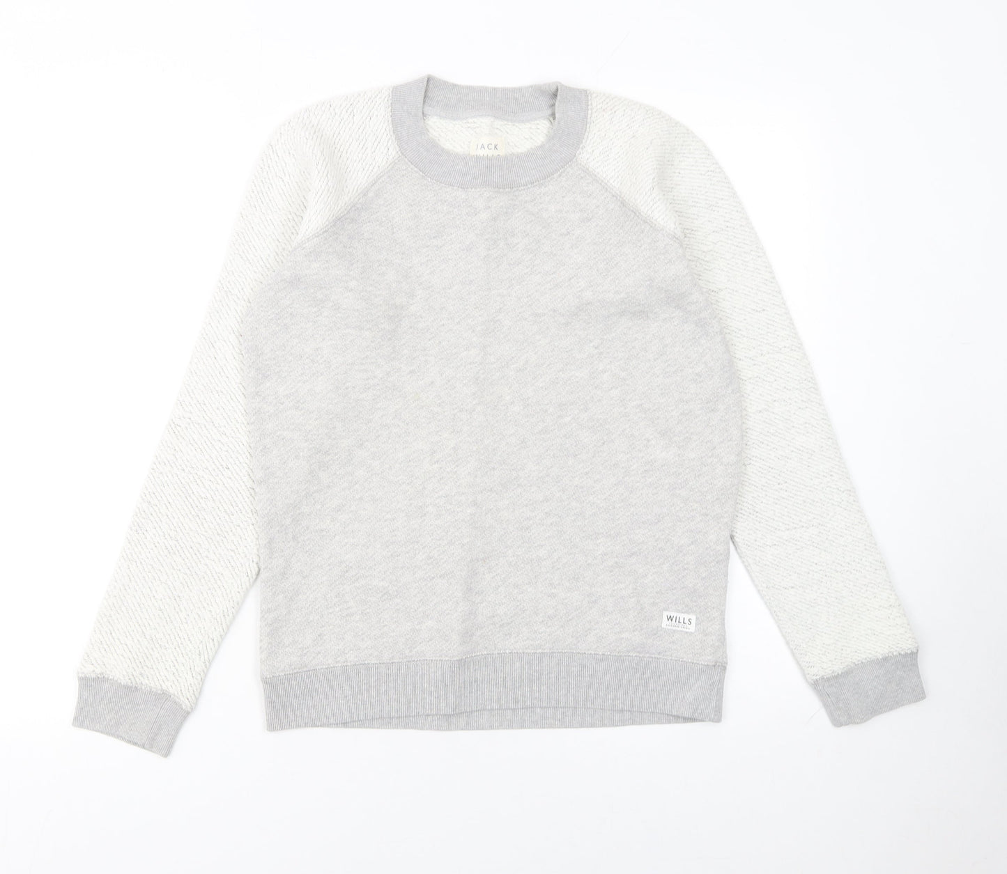 Jack Wills Womens Grey Cotton Blend Crew Neck Sweatshirt UK 6