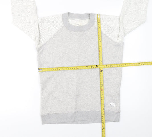 Jack Wills Womens Grey Cotton Blend Crew Neck Sweatshirt UK 6