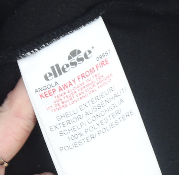 Ellesse Boys Black Fleece Hooded Full Zip Winter Jacket 13-14 Years