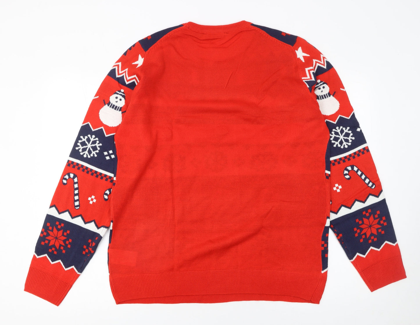 Esmara Men Red Christmas Knit Jumper Snowman Pattern Size M