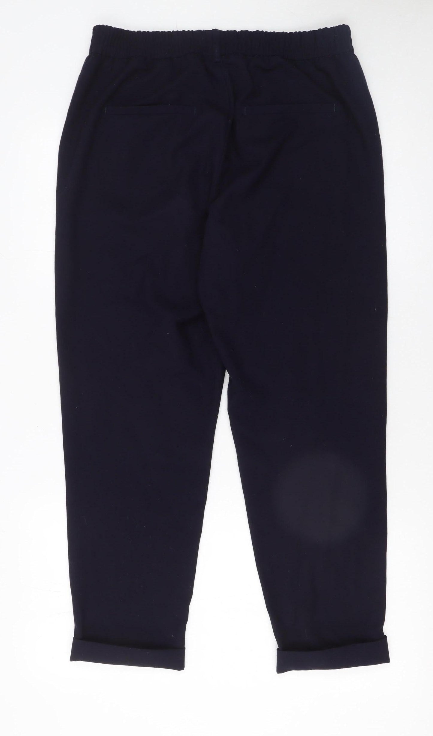 Savida Women’s Navy Cropped Tapered Trousers Size 12