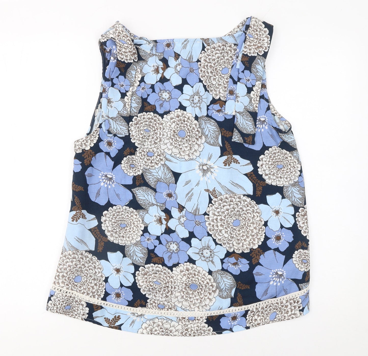 Grace & Mila Women's Blue Floral Sleeveless Camisole Top L