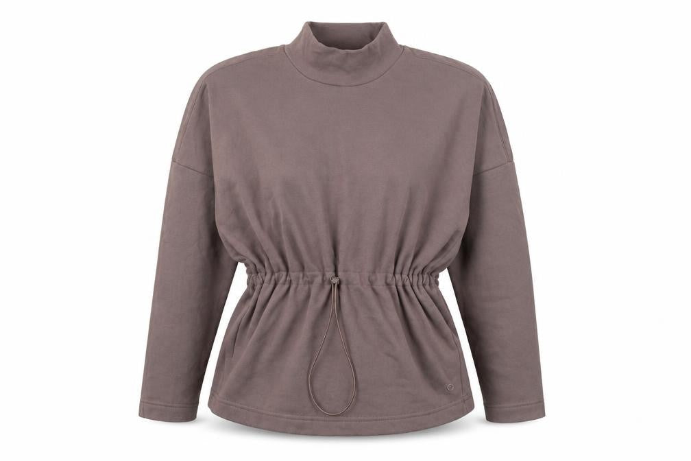 Marks and Spencer Women Brown Size 12 Drawstring Cowl Neck Sweatshirt