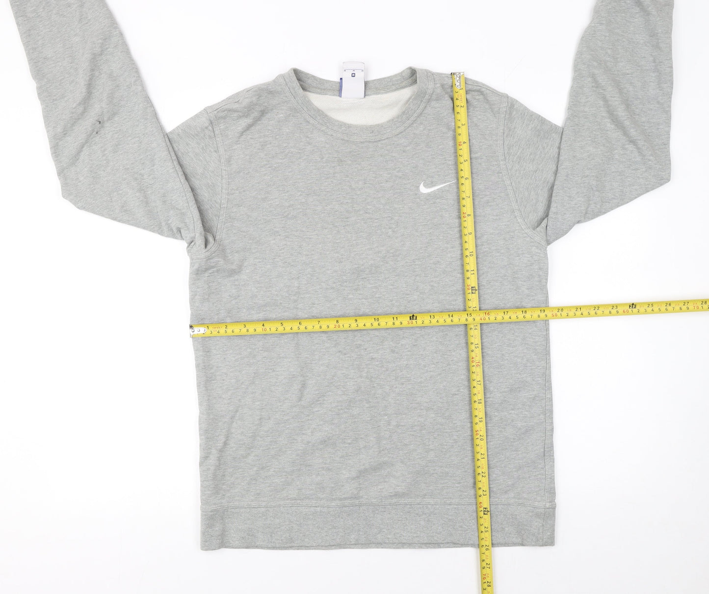 Nike Men's Grey Pullover Sweatshirt M Crew Neck Jersey Cotton