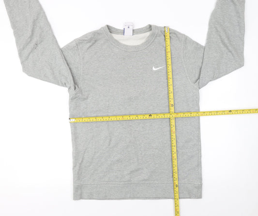 Nike Men's Grey Pullover Sweatshirt M Crew Neck Jersey Cotton