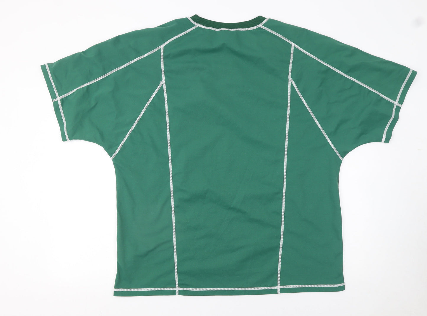 Manfinity Men's Green Crew Neck Short Sleeve Relaxed Fit T-Shirt Size L