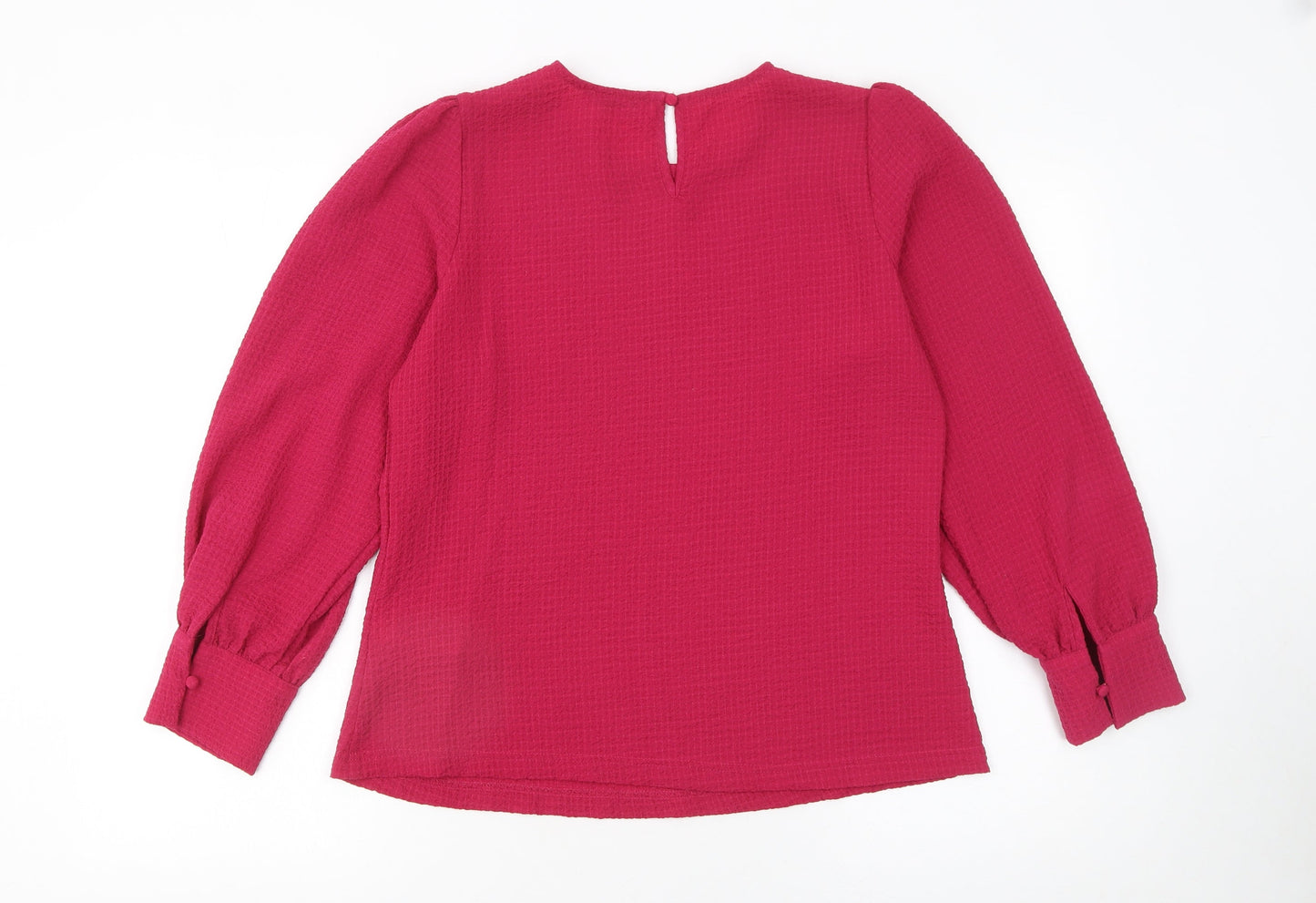 Gallery Women’s Pink Long Sleeve Puff Blouse Size 12 Polyester