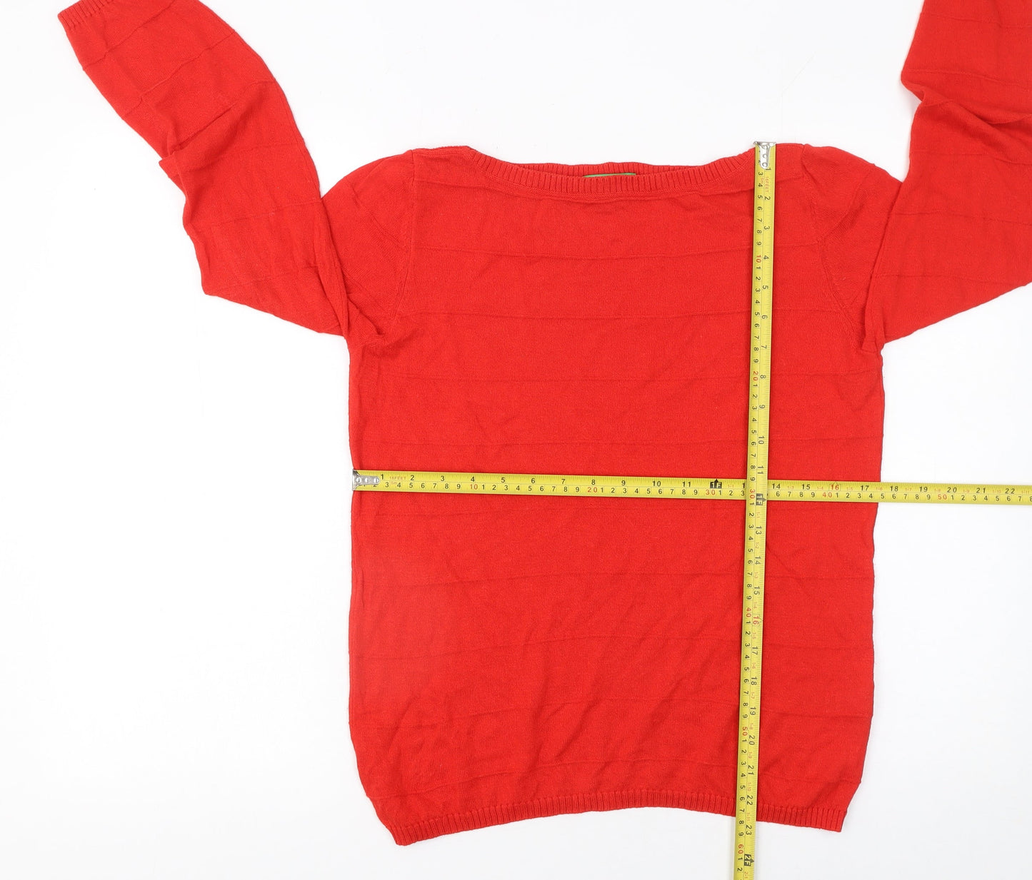 United Colors of Benetton Women Red M Wool Blend Crew Neck Jumper