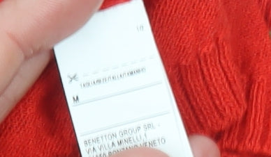 United Colors of Benetton Women Red M Wool Blend Crew Neck Jumper