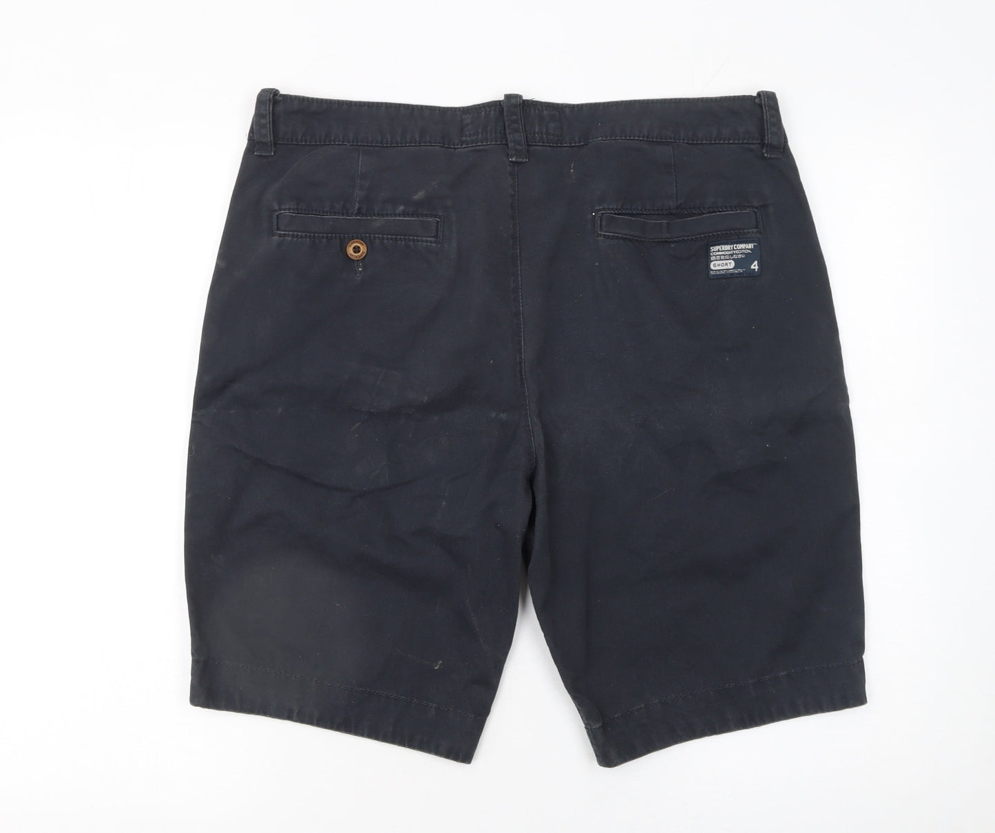 Superdry Men's Black Chino Shorts Size L Cotton Casual Summer