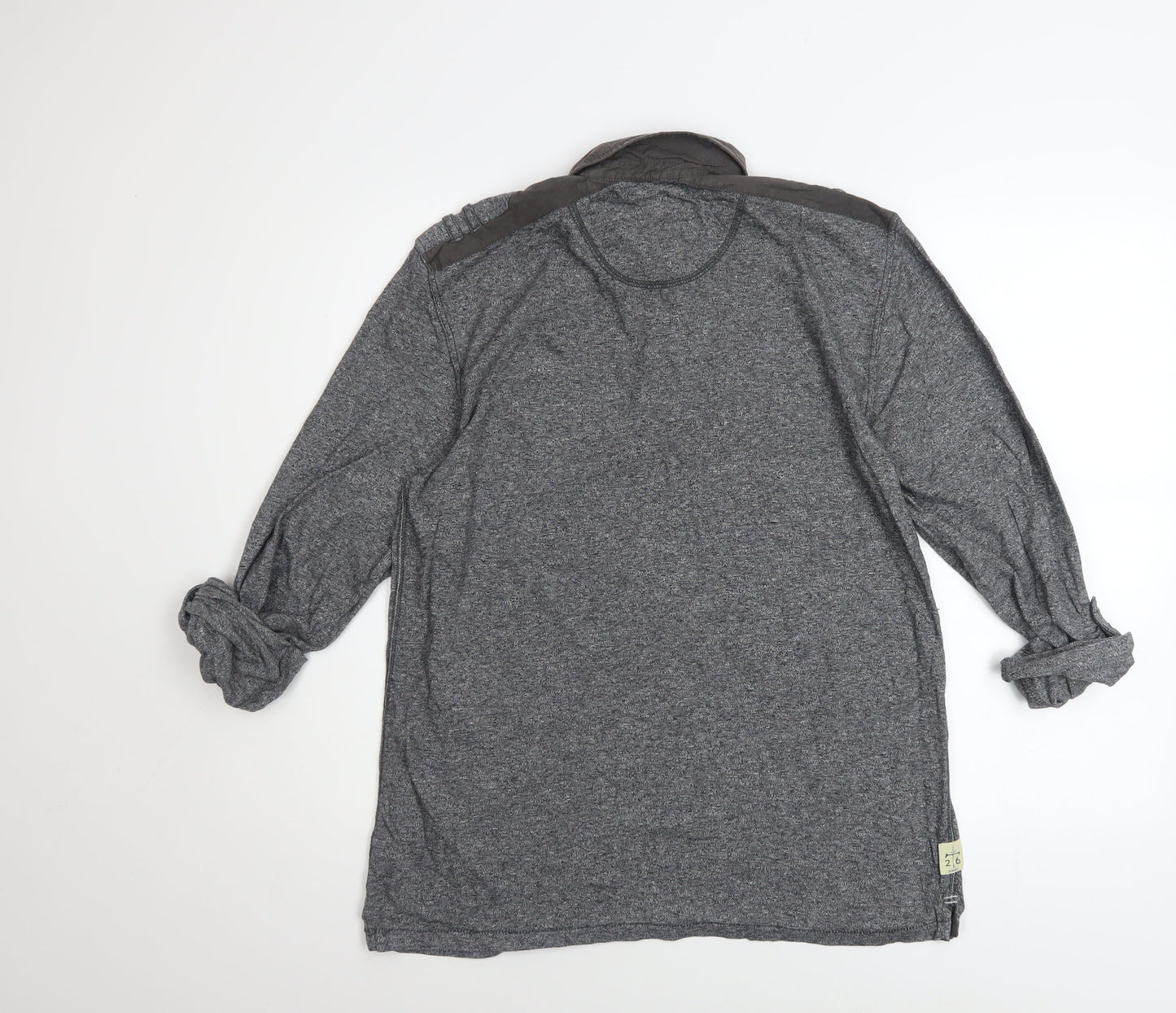 Next Men's Grey Cotton Long Sleeve Casual Button-Up Shirt Size M