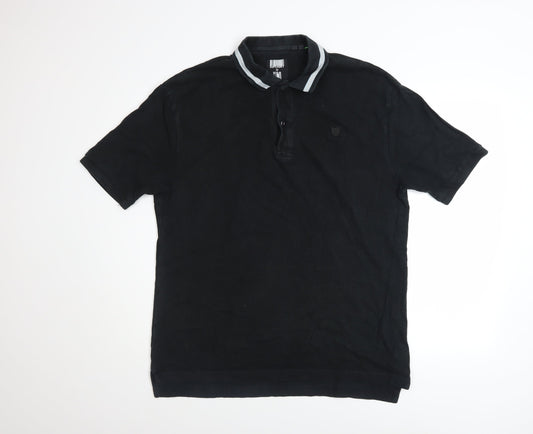 Superdry Men's Black Cotton Polo Shirt Size S Regular Fit