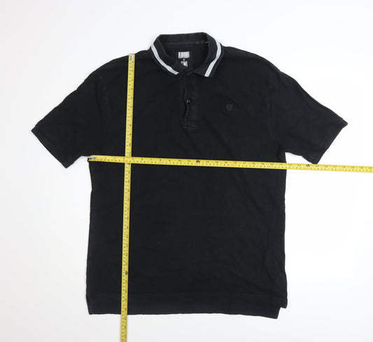 Superdry Men's Black Cotton Polo Shirt Size S Regular Fit