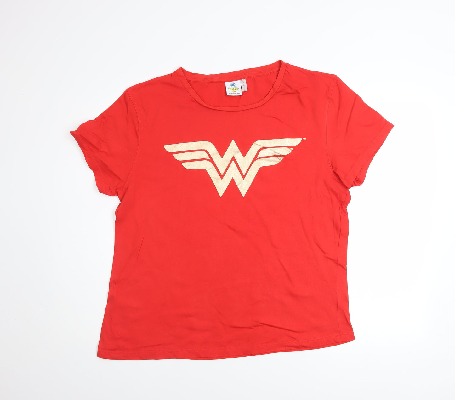 DC Wonder Woman Women's Red Cotton Short Sleeve T-Shirt UK 18